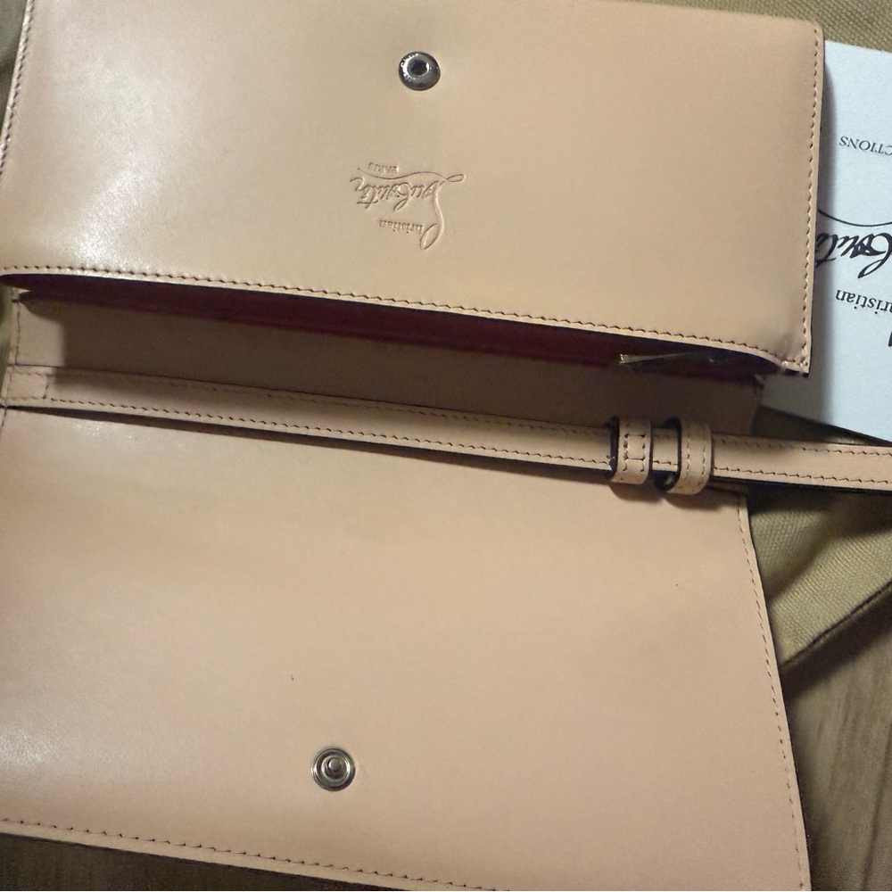 Christian Louboutin Macaron Wallet Calf Spikes Mystic Pink Gold - Picture 14 of 16